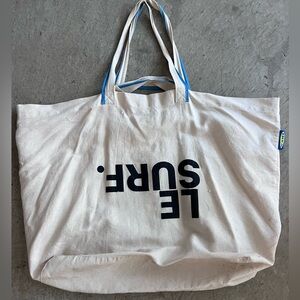 Le Surf, by IKEA Canvas Tote Bag with Blue and Yellow Tag (rare)
